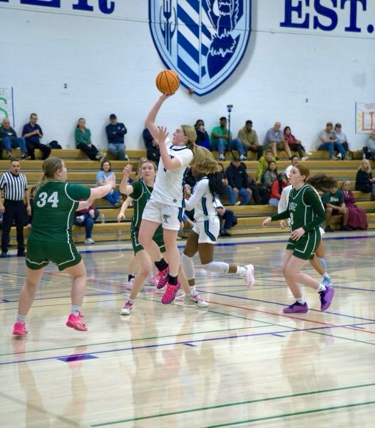 Abigail going up for a floater