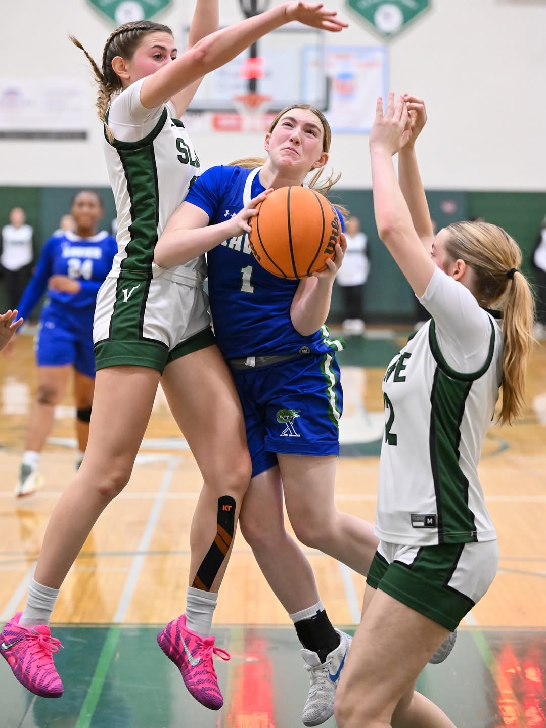 Abigail Neal in action on the basketball court